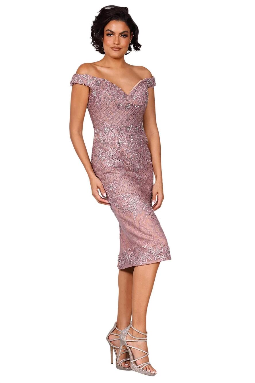 NEW TERANI COUTURE formal cocktail dress in mauve
